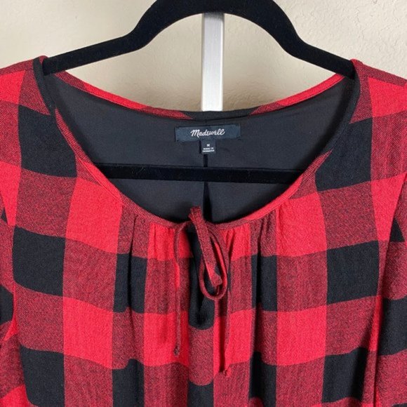 Madewell Signal Tunic Dress in Buffalo Check Red - Picture 6 of 6